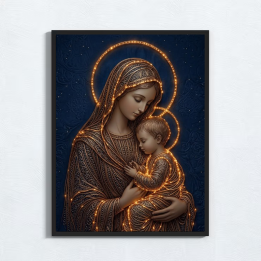 Cuadro Religioso Madonna Dorada | Virgen María Iluminada