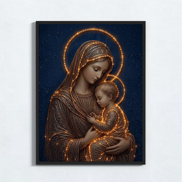 Cuadro Religioso Madonna Dorada | Virgen María Iluminada