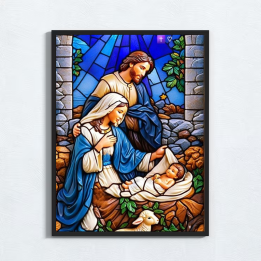 Cuadro Religioso Natividad en Vitral | Nacimiento de Jesús